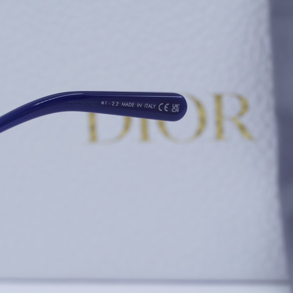 Final Price! Dior MINI CD O B2I 7400 Shiny Blue Eyeglasses 55mm - Picture 7 of 10
